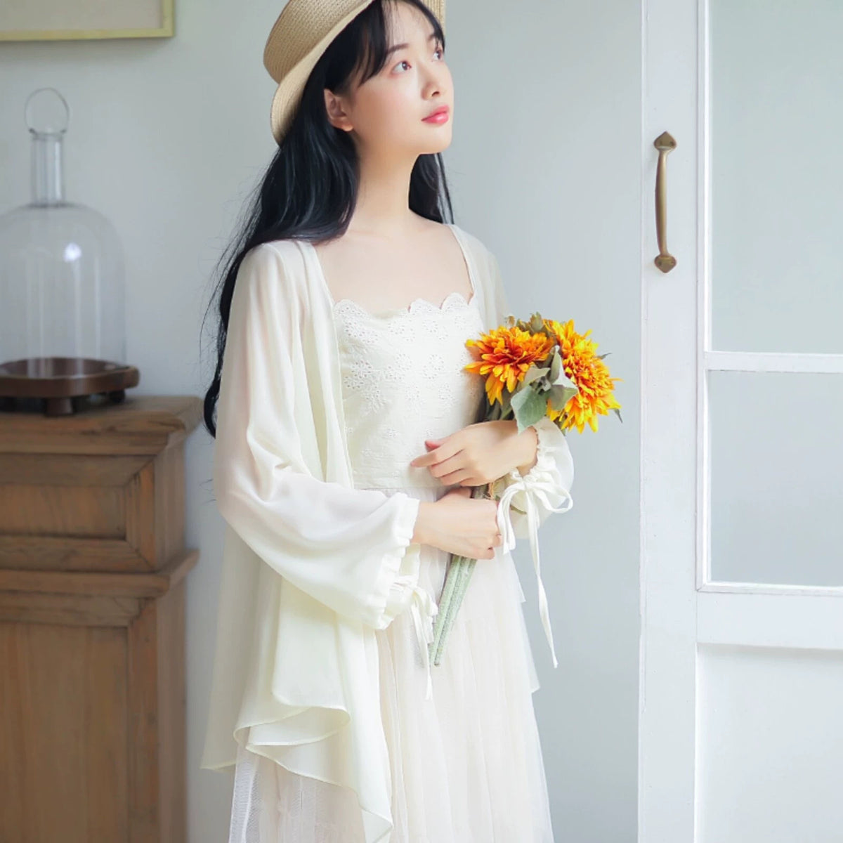 Women's Sun Protection Long-sleeved Summer Thin Trendy Lace Shirt, Chiffon Shirt