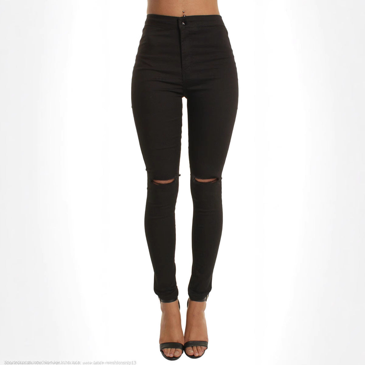 Versatile Women's Stretch Slimming Knee Ripped Women's Jeans