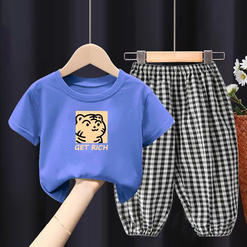 Children's Clothes Two-piece Casual Short-sleeved T-shirt Trousers Children's Suit