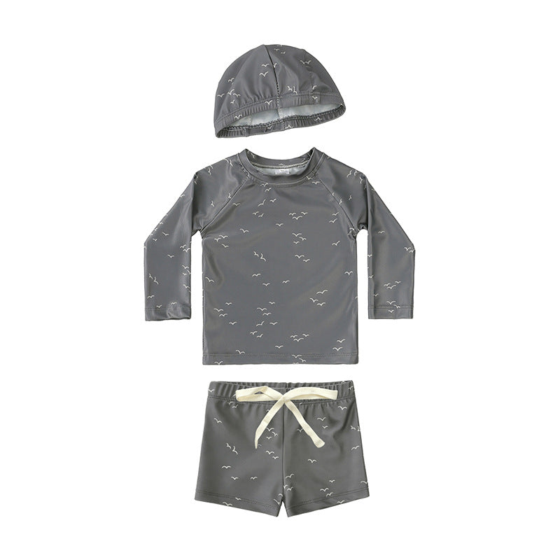 Children's Summer Long Sleeve Split Style Swimsuit Boys Boy Sun Protective Children's Suit
