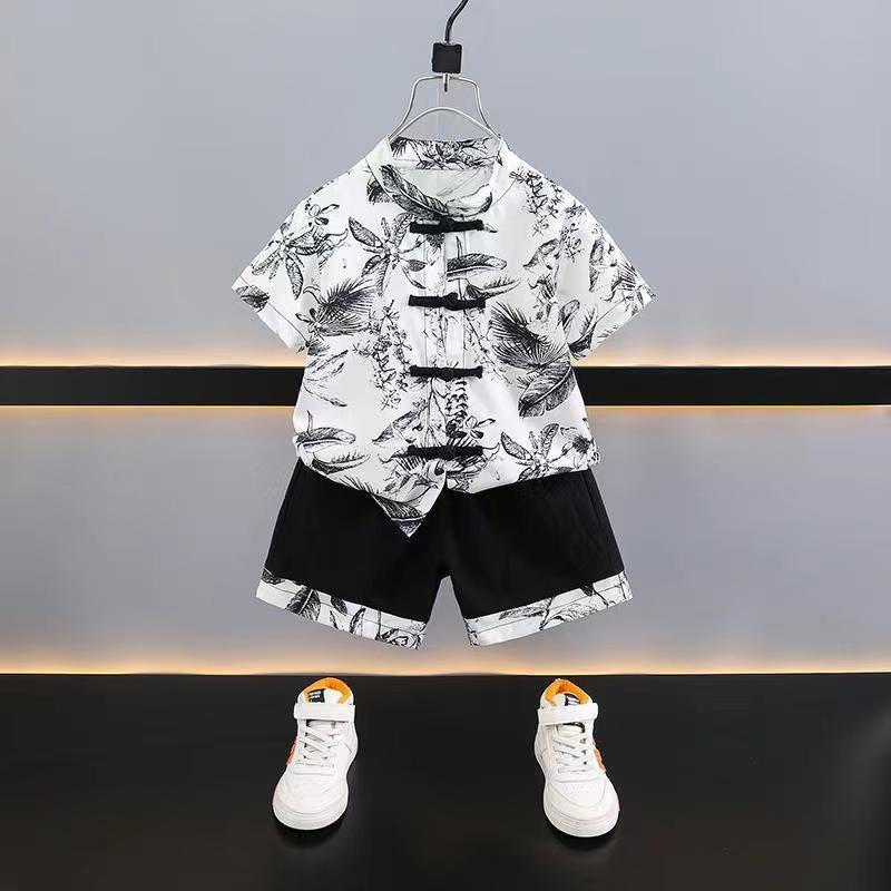 Han Chinese Clothing Suits Boy Summer Shorts Antique Style Handsome Children's Suit