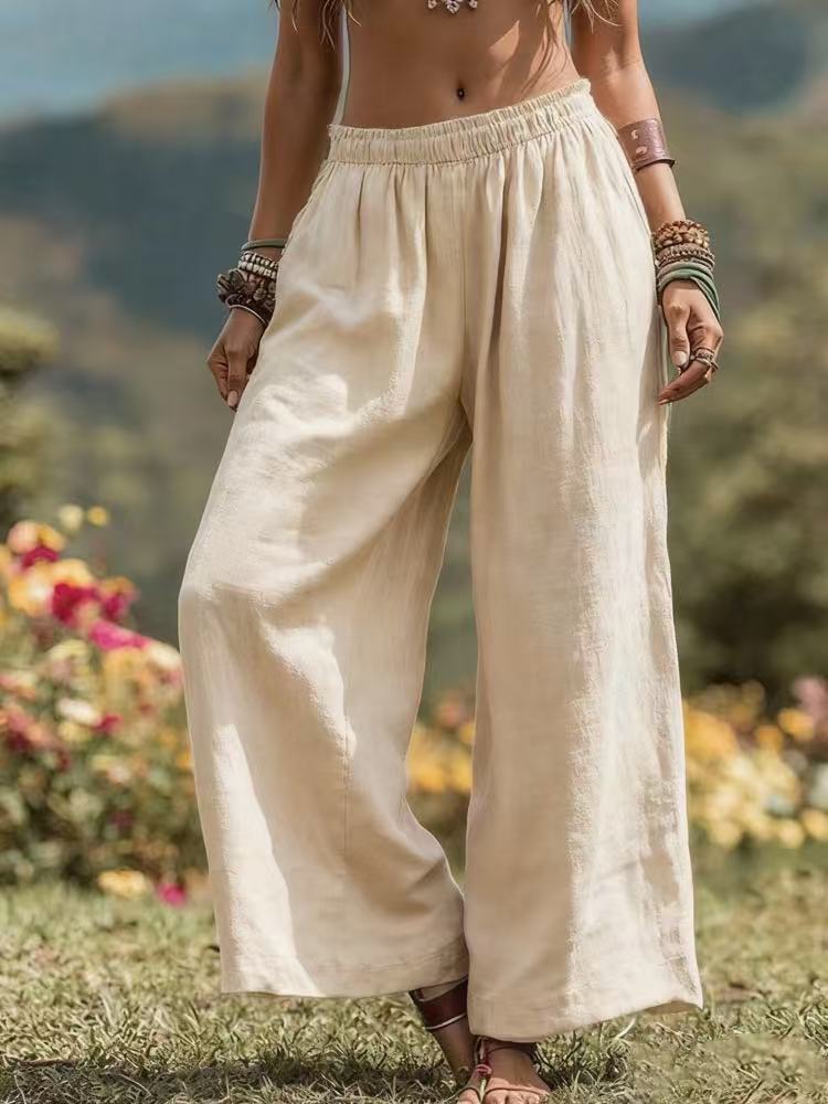 Beautiful Women's Solid Color Loose Trousers Casual Pants
