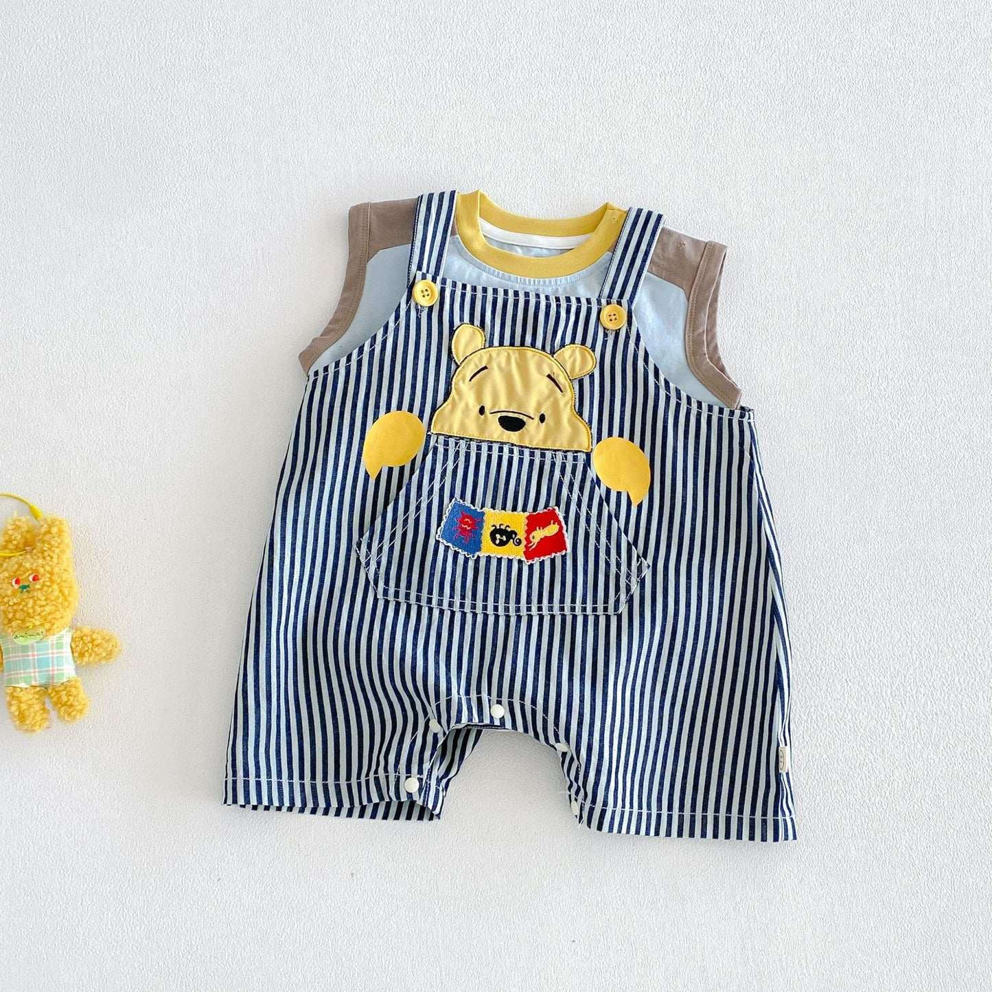 Cute Suspender Summer Boys Cartoon Bear Jeans Korean Style Children's Pants