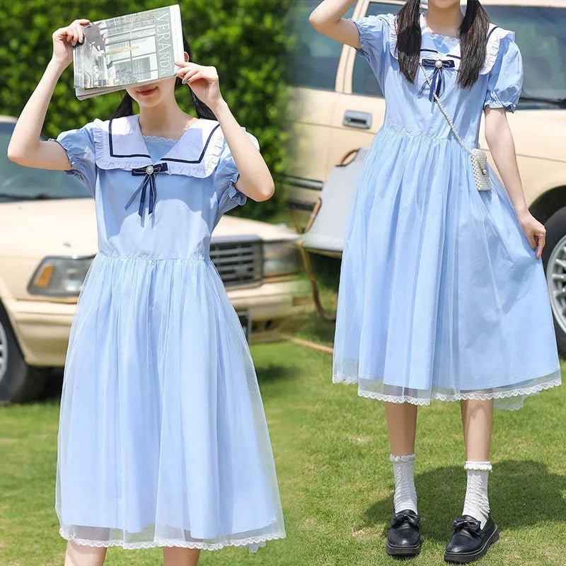 Summer For Junior High School Mesh Princess Children's Dress