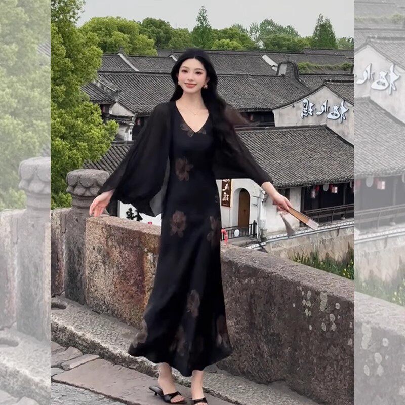 Summer Chinese Style Flab Hiding Shawl Loose Super Coats