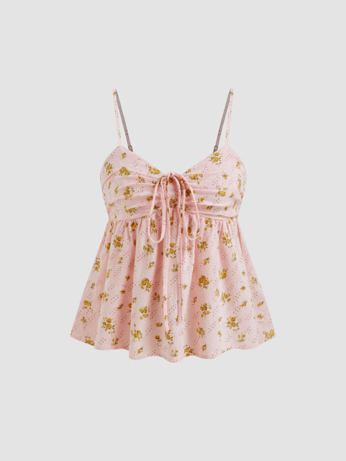 Summer Fresh Floral Width Sweet Sling Tops