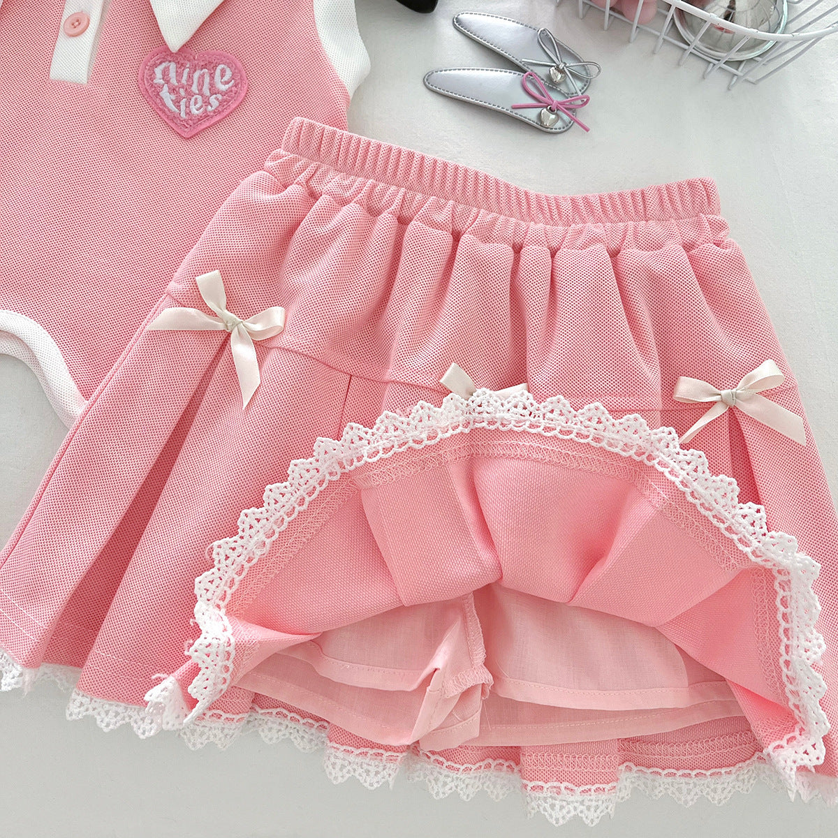 Children's Summer College Sleeveless Vest Pleated Skirt Fashionable Stylish Children's Suit
