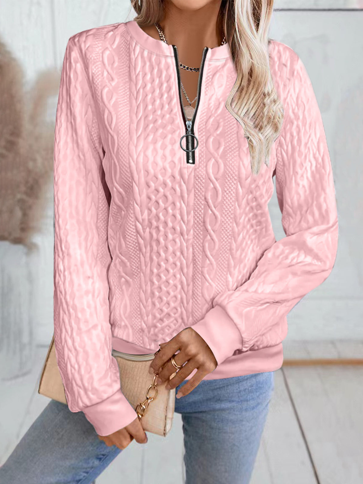 Innovative Popular Women's Casual Neckline Zipper Sweaters