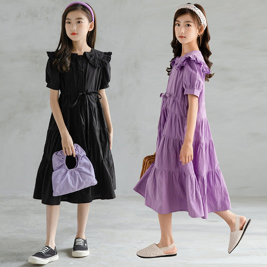 Style Rope Waist Lace Collar Cake Princess Children's Dress