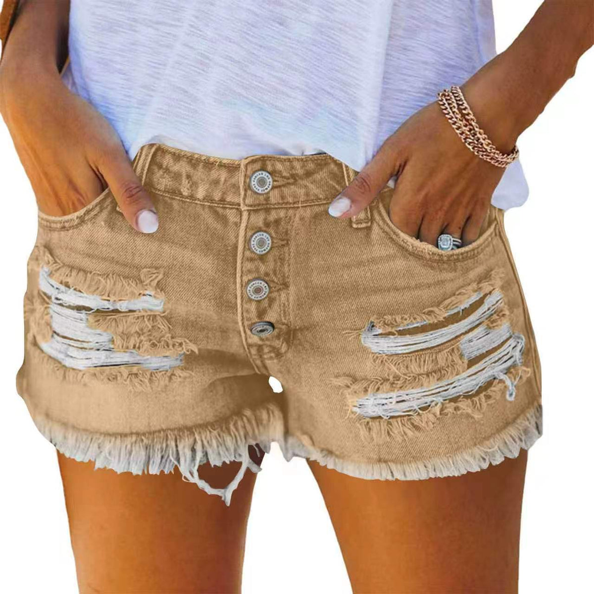 Hole Flow Fashion Baggy Denim Female Women's Jeans