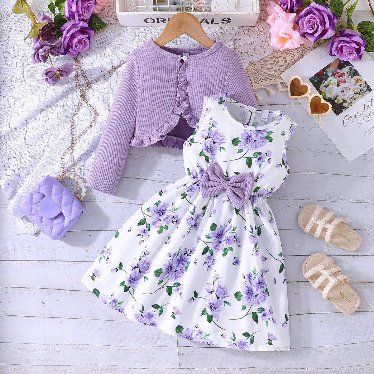 Children's Colorful Suspender Skirt Solid Color Coat Fashionable Lady Children's Dress