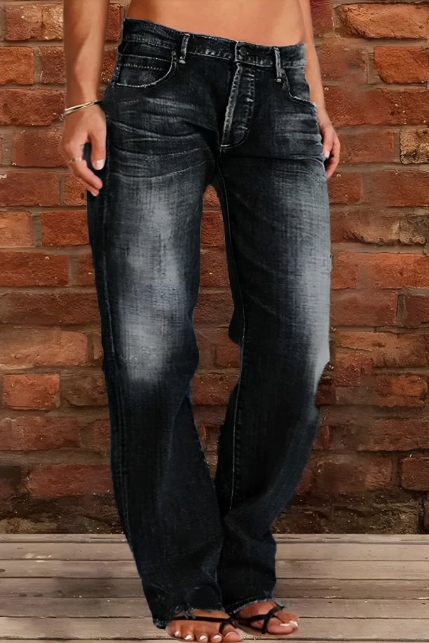 Charming Women's Slimming Washed Bell-bottom Trousers Women's Jeans