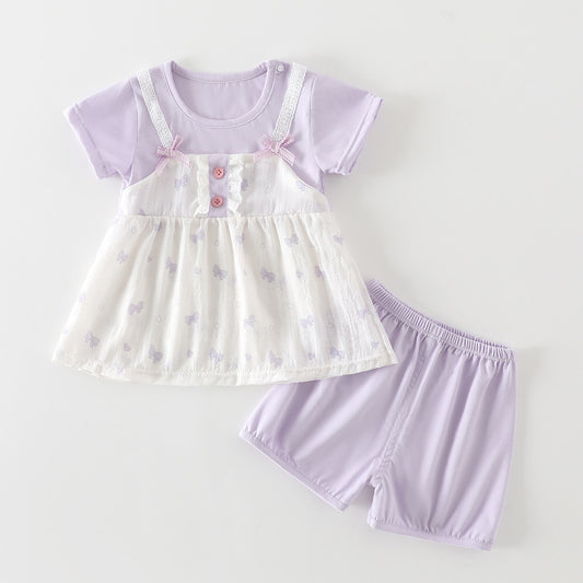 Women's Clothes Summer Thin Small Fresh Home Wear Princess Children's Suit