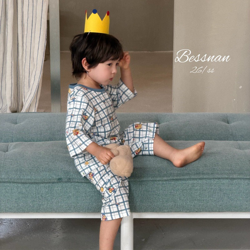 Children's Summer Class Modal Three-quarter Sleeve Boneless Children's Suit