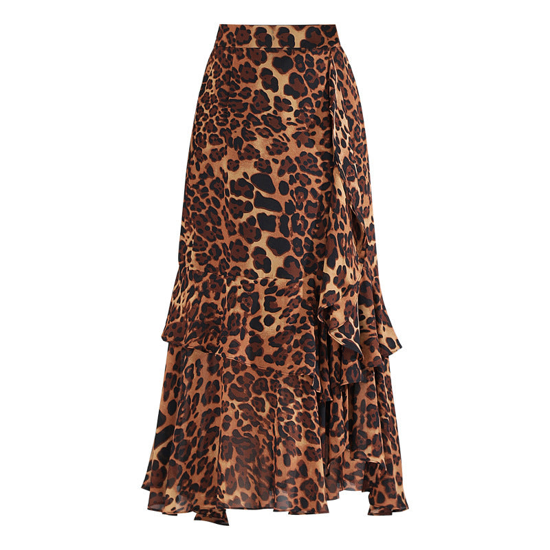 Women's Chiffon High Waist Summer A- Line Mid-length Split Sheath Skirts