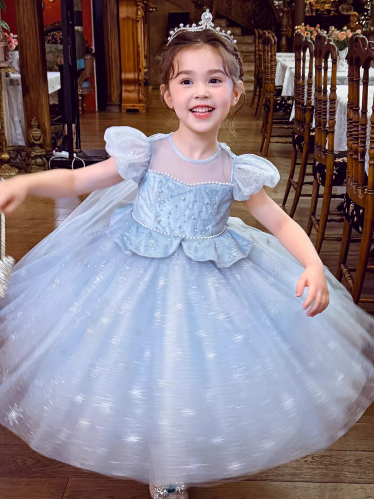Children's Frozen Princess Summer Luminous Long Birthday Children's Dress