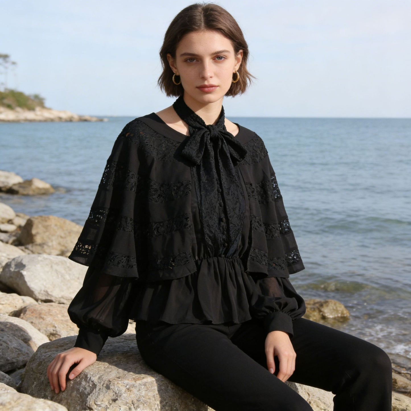 Women's Patchwork Slimming Sense Of Design Shirt Tops