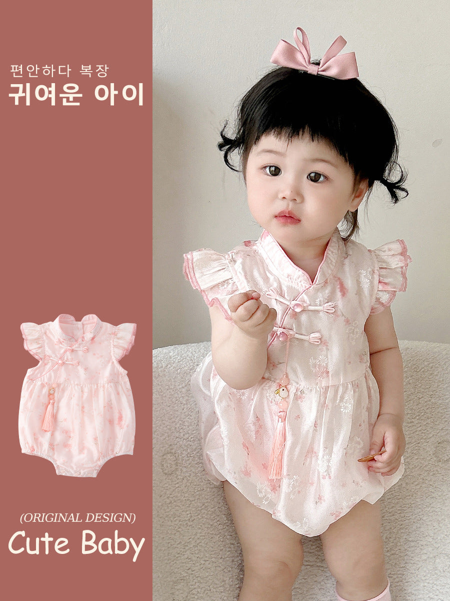 Chinese Floral Jumpsuit Summer Born Thin Jumpsuit, Climbing Suit