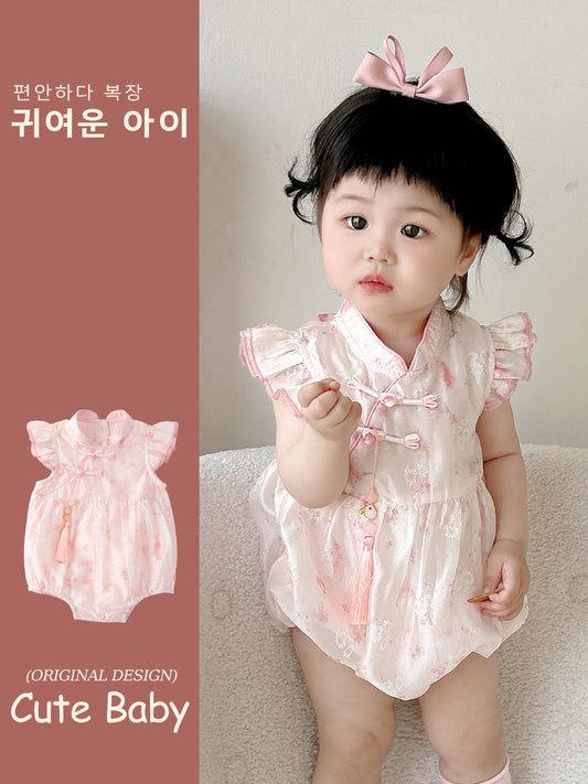Chinese Floral Jumpsuit Summer Born Thin Jumpsuit, Climbing Suit