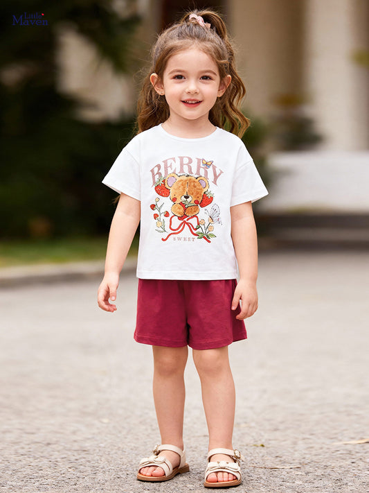 Children's Er Female Cartoon Bear Casual Clothing Children's Suit