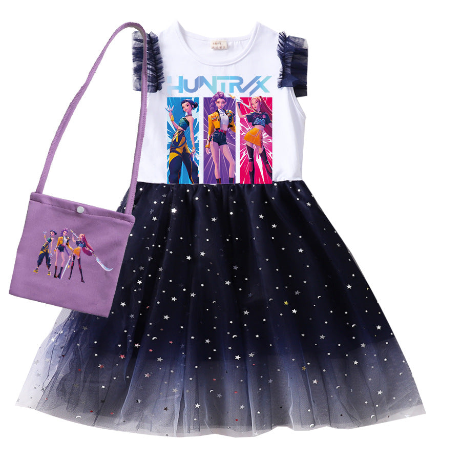 Children's Witch Hunting Group Cartoon Printed Clothing Children's Dress