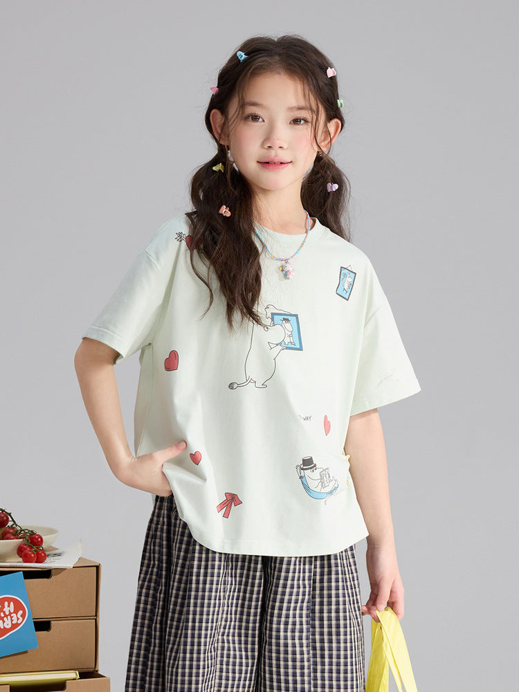 Children's Cartoon Printed Versatile Cool Summer Short-sleeved Children's T-shirt