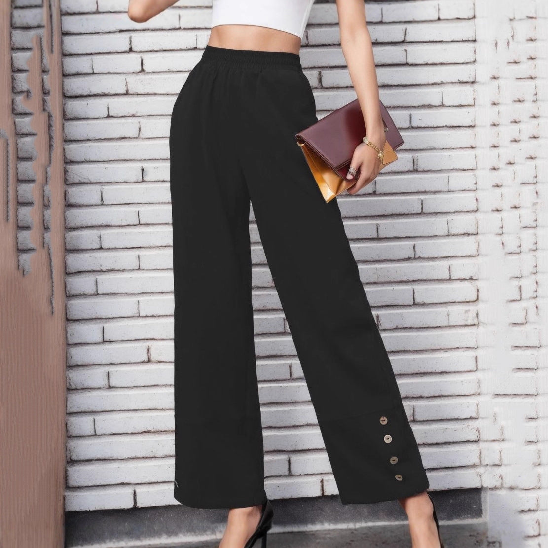 Women's Autumn Solid Color Trousers Loose For Clothing