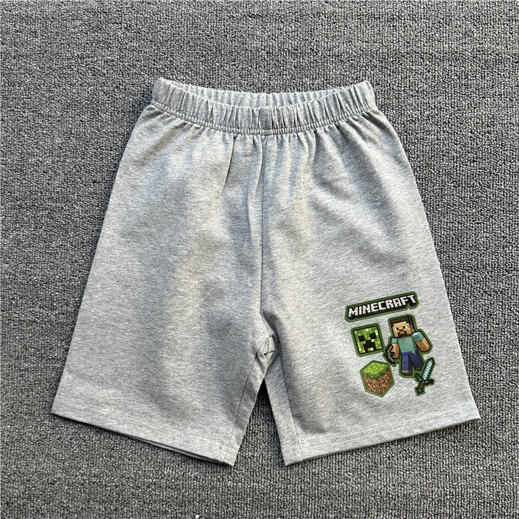 Children's Daily Order Summer My World Game Theme Short-sleeved Can Match Children's T-shirt