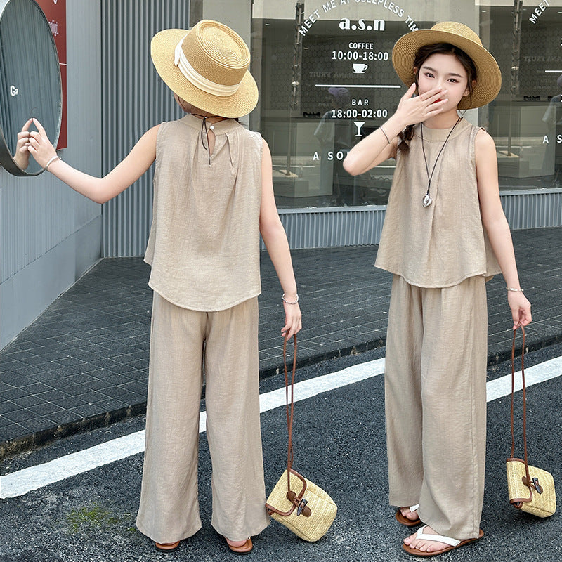 Summer Chinese Style Pants Two-piece Set Children's Suit