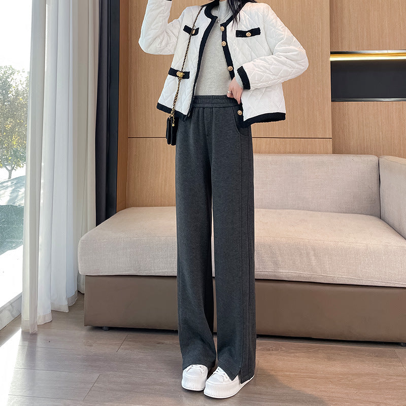 Innovative Women's Thick Fleece-lined Fashion Straight Casual Pants