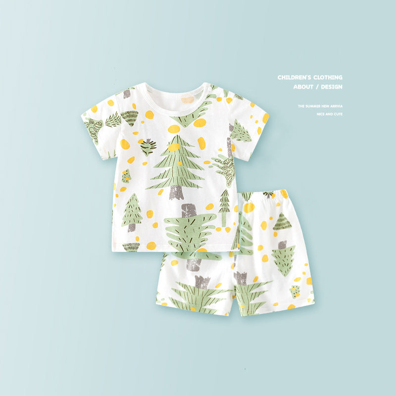 Children's Sleeve Boys Summer Wear Princess Clothes Pajamas Children's Suit