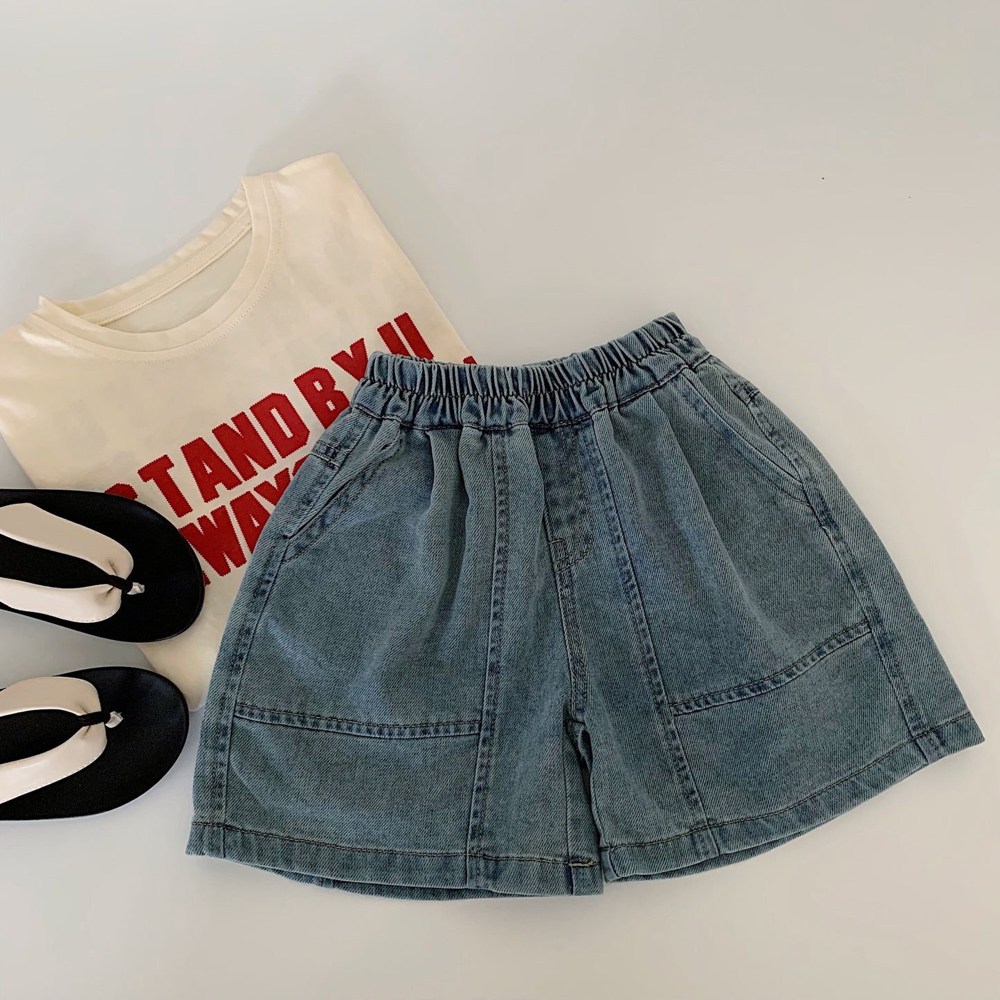 Children's Denim Shorts Summer Boys Solid Color Children's Pants
