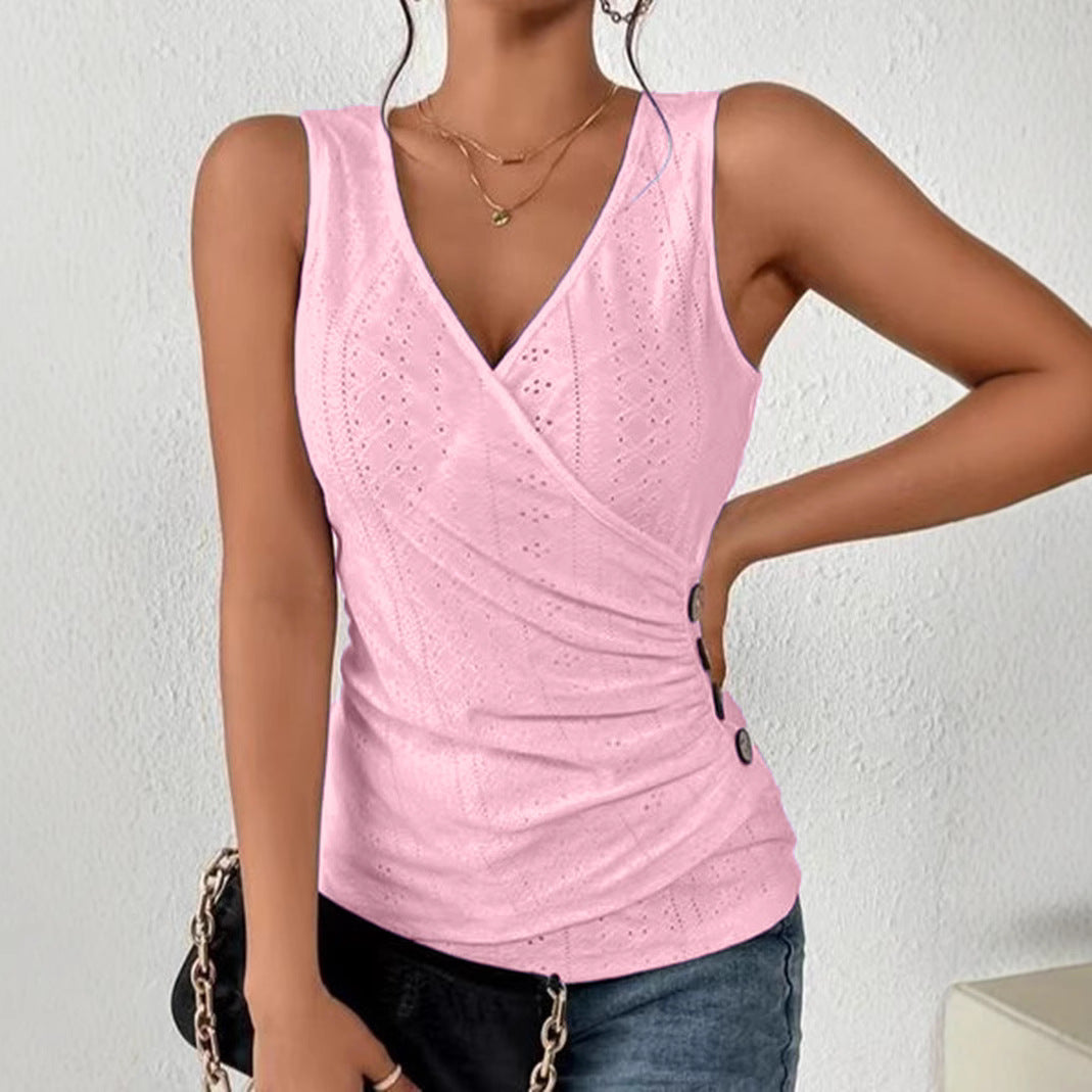 Women's Sexy Solid Color Short-sleeved T-shirt Small Vest/suspenders/tube Top