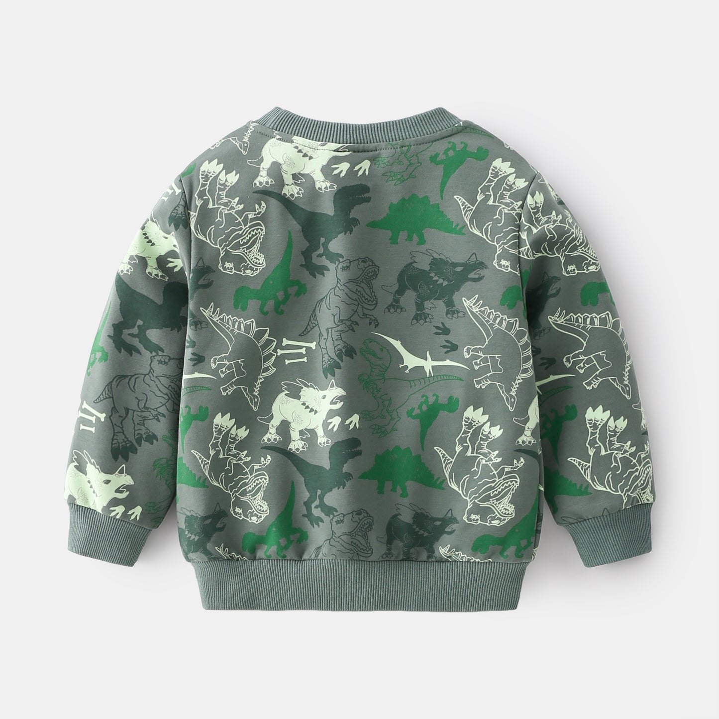 Army Green Cotton Sweater Two-piece Set Children's Suit