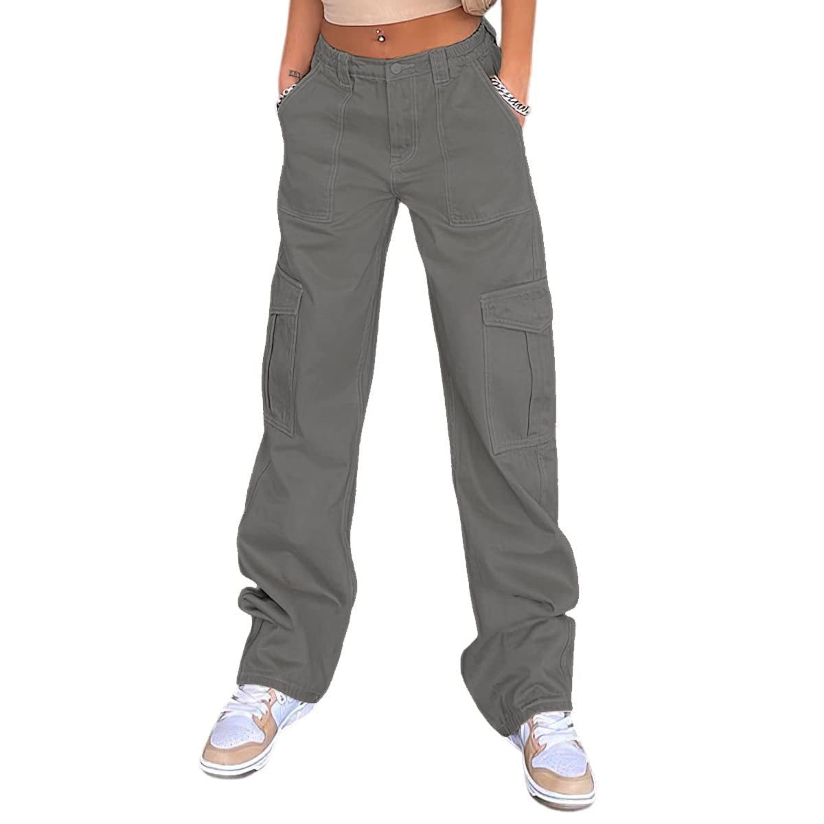 Women's Stylish Trousers High Waist Slimming Loose Khaki Women's Jeans