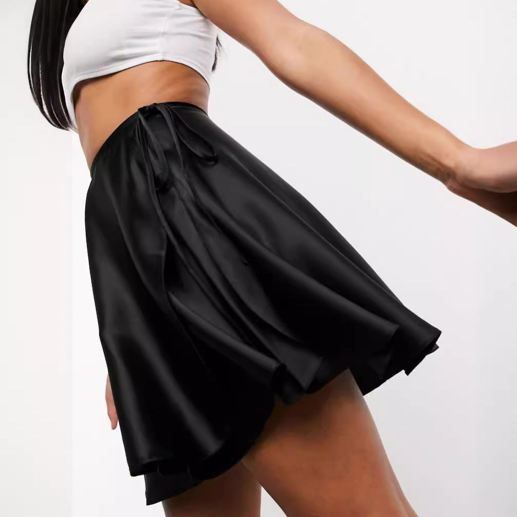 Women's One-piece A- Line Solid Color Acetate Skirt