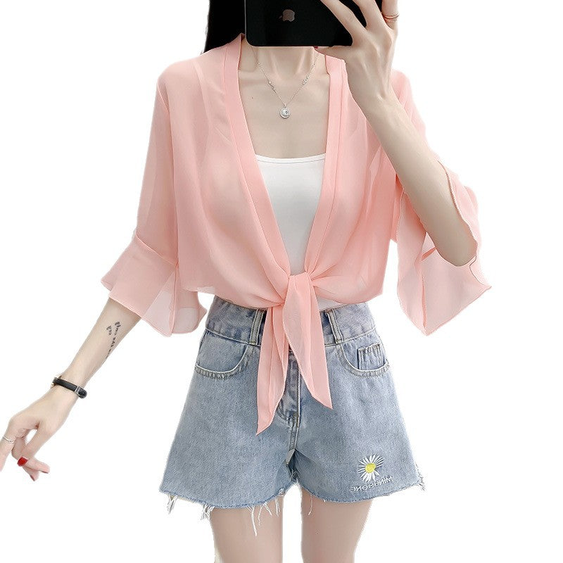 Women's Summer French Style Long Sleeve Sunscreen Outerwear Shawl Air Conditioner Clothing