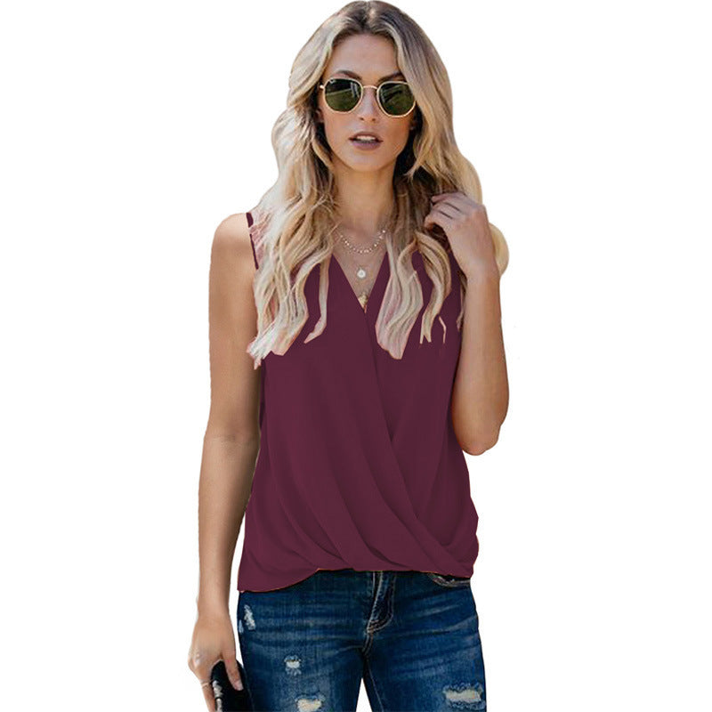 Women's Summer Strap Solid Color Bottoming Small Vest/suspenders/tube Top