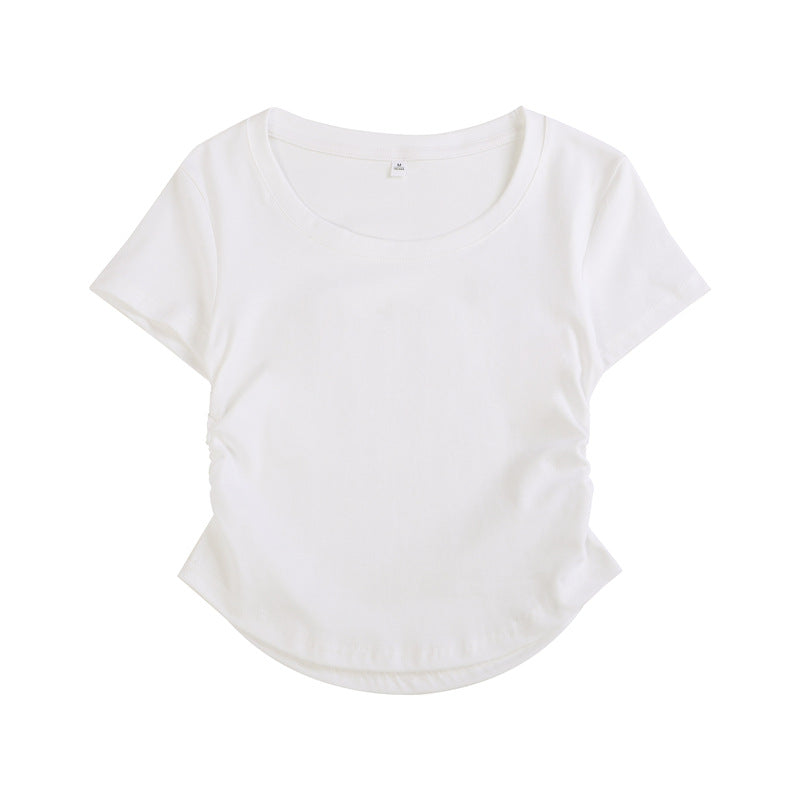 Women's Collar Sleeve Design Sense Waist Slimming Shorts