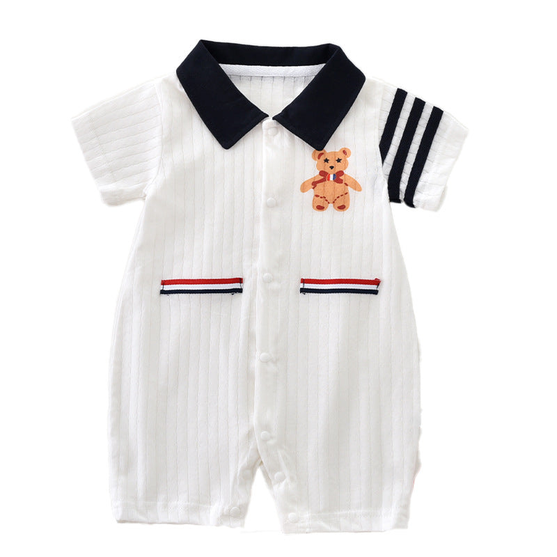 Women's & Men's Cartoon Bear Cotton Jumpsuit Romper Summer Jumpsuit, Climbing Suit