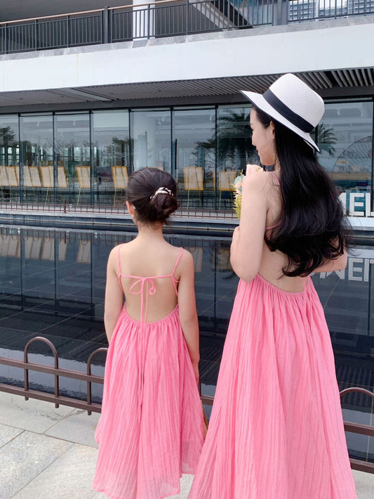 Matching Dress Backless Large Skirt Holiday Parent-child Outfit