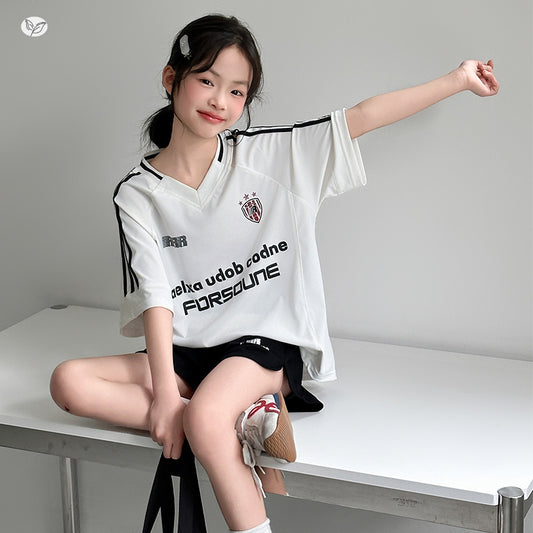 Two-piece Medium Big Summer Loose Short Children's Suit