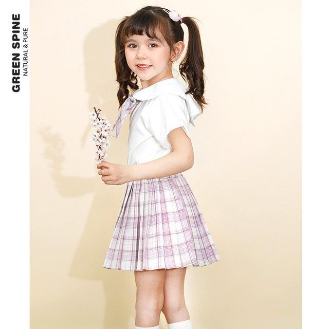 Children's Uniform Summer College Short-sleeved White Shirt Children's Suit