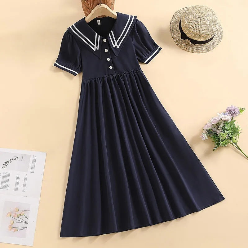 Children's Sailor Collar Older Summer Primary School Doll Children's Dress