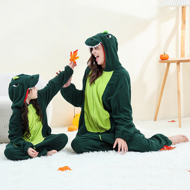 Cartoon Animal Shape Jumpsuit Polar Fleece Hooded Jumpsuit, Climbing Suit