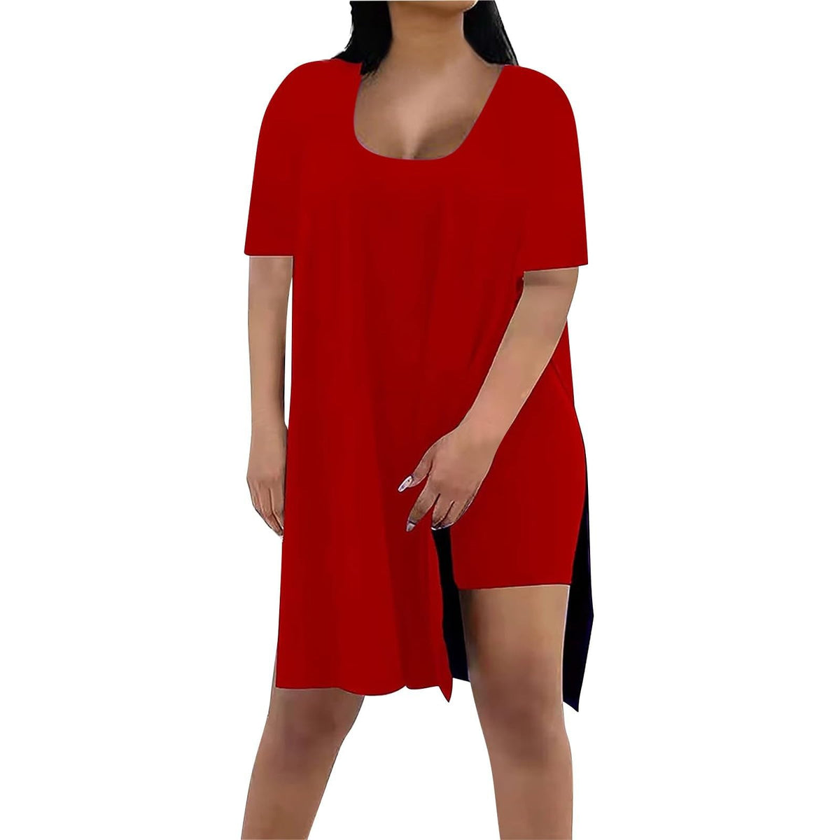 Women's Solid Color Square Collar Sleeve Two-piece Fashion Casual Suit