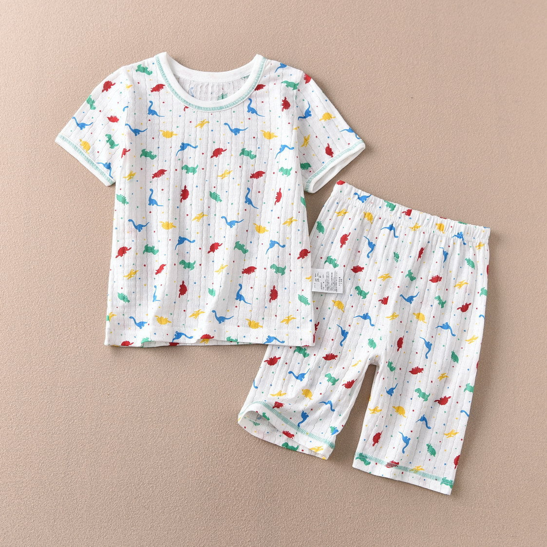 Children's Sleeve Fifth Pants Set Summer Home Wear Twisted Flower Bamboo Children's Suit