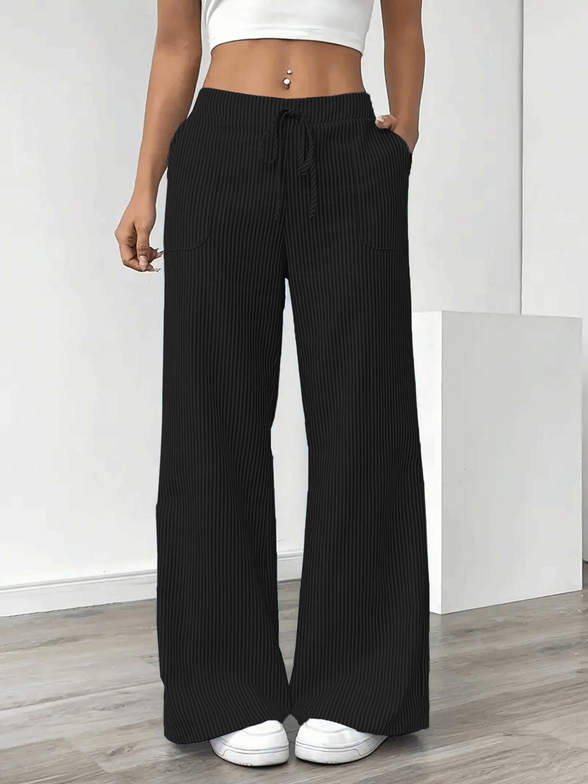 Women's Spring Stripes Fashion Loose-fitting Trousers Casual Pants