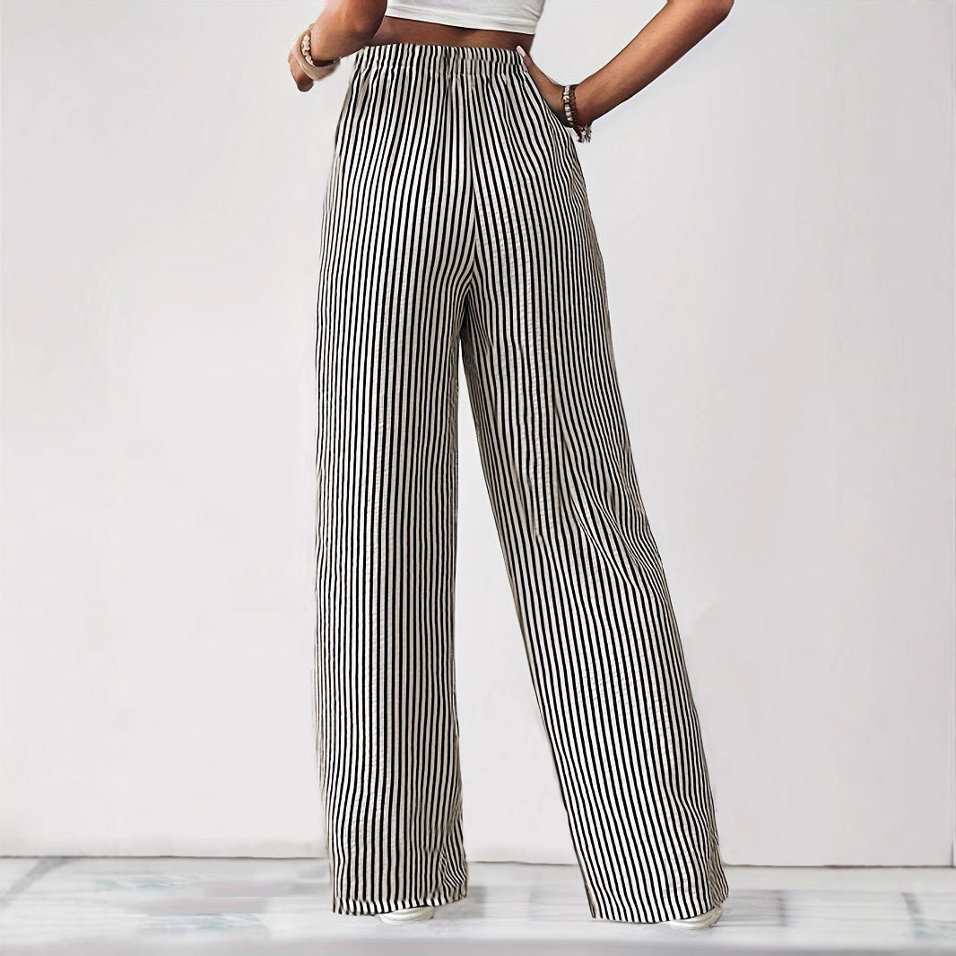 Stylish Graceful Charming Women's Striped Trousers Casual Pants
