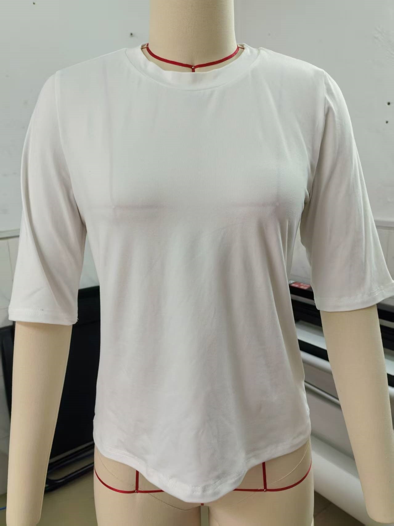 Women's Casual Round Neck Shoulder Half Sleeve Women's T-shirt